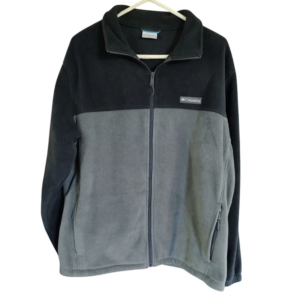 Columbia Steen Fleece Jacket Full‎ Zip Color Block Gray Mens Extra Large 1476671